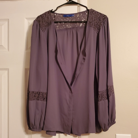 Apt. 9 Tops - Apt 9 Lace Button Down Shirt